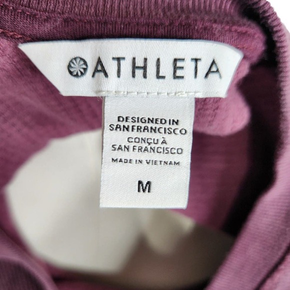 Athleta Coaster Luxe Waffle Sweatshirt Womens Medium Burgundy - Picture 7 of 7